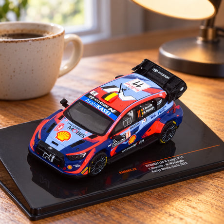Model IXO Hyundai i20 N WRC – Rally Monte Carlo 2023 – T. Neuville – ilustračné foto (AI)