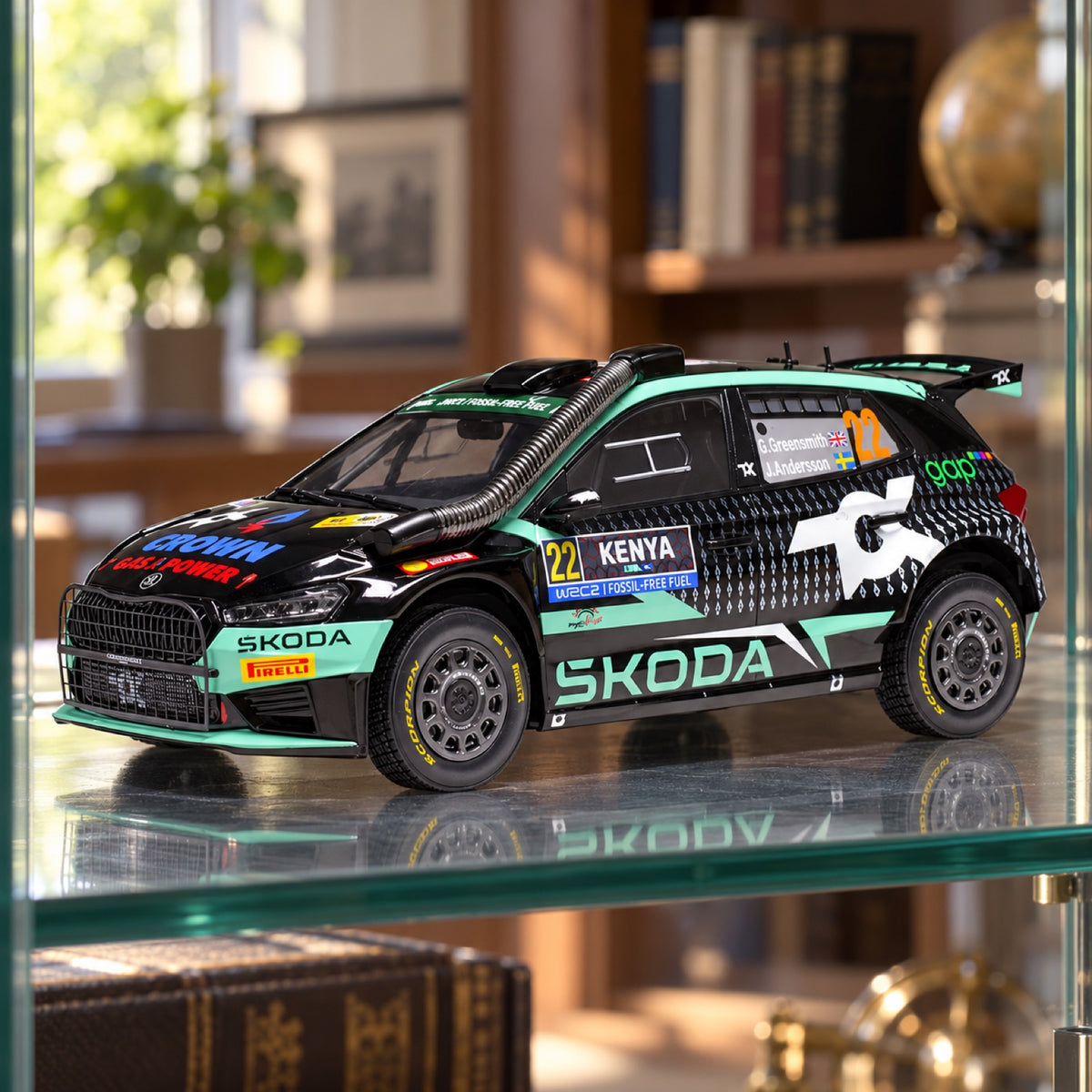 Škoda Fabia Rally2 Model – WRC Safari Rally Kenya 2024 #22 – IXO – illustrative photo (AI)