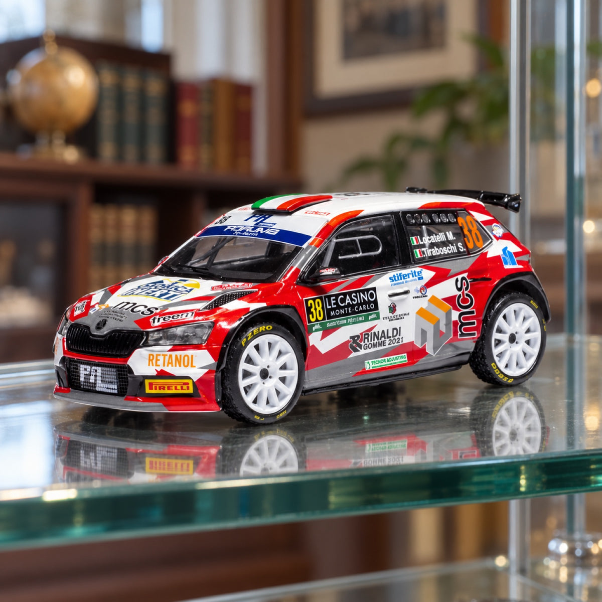 Model IXO Škoda Fabia Rally2 2024 č. 38 M. Locatelli – Rallye Monte Carlo – ilustračné foto (AI)