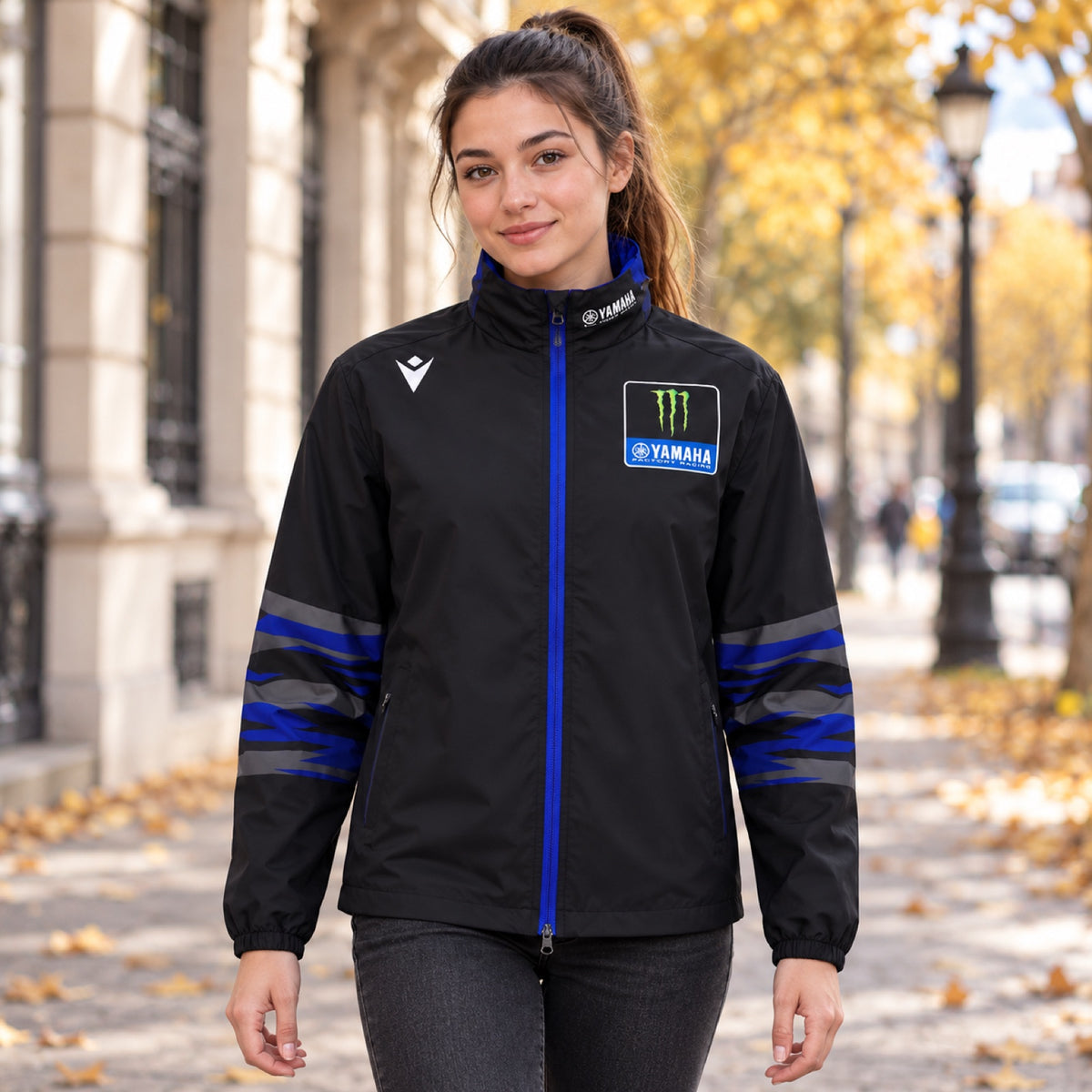 Yamaha Racing MotoGP Hooded Windbreaker – Black – illustrative photo (AI)
