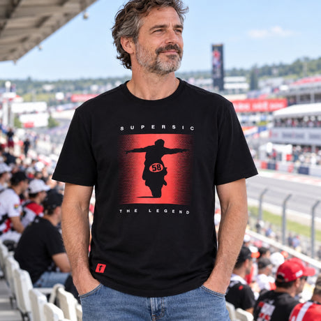 Marco Simoncelli Iconic Fan T-Shirt – Black – illustrative photo (AI)