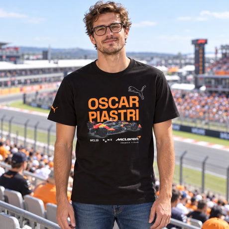 Tričko Oscar Piastri McLaren F1 – čierne – fanúšikovská edícia – ilustračné foto (AI)