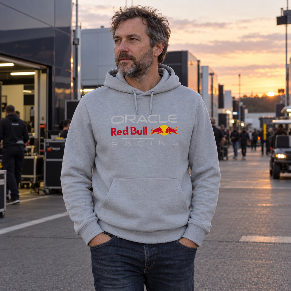 Oracle Red Bull Racing CORE Casual Logo Hoodie – Grey – ilustrační foto (AI)