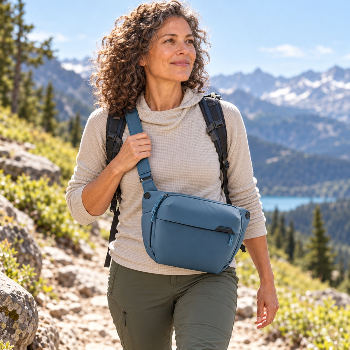 Peak Design Everyday Sling 6L – Ocean – illustrative photo (AI)
