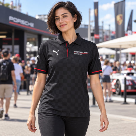 Porsche Motorsport Team Polo with Sponsor Logos – illustrative photo (AI)