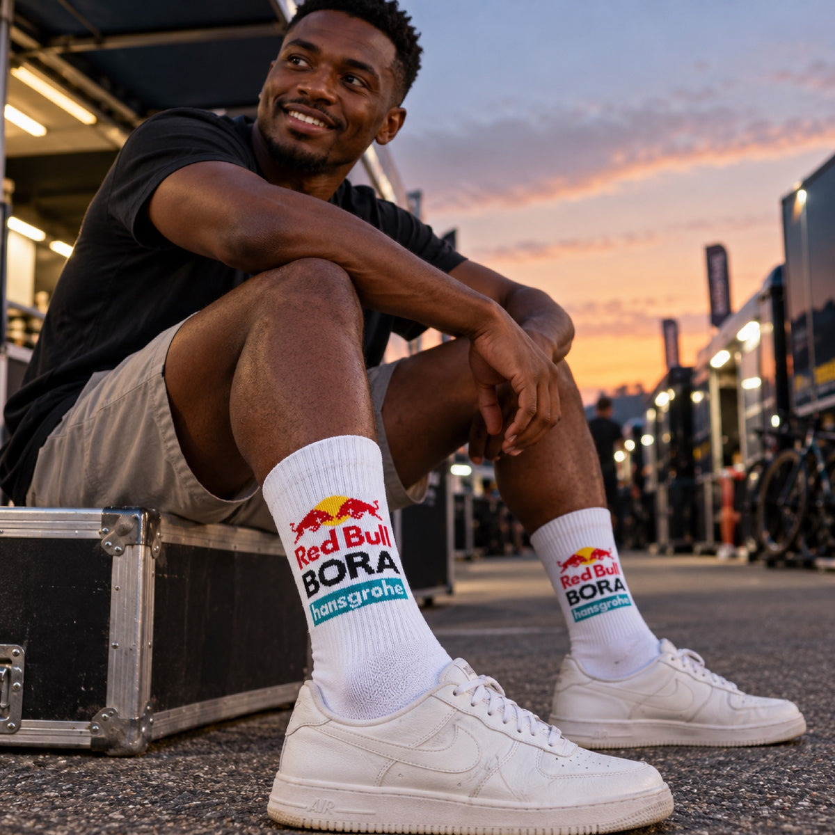 Red Bull Bora Hansgrohe Sports Socks with Logo – illustrative photo (AI)