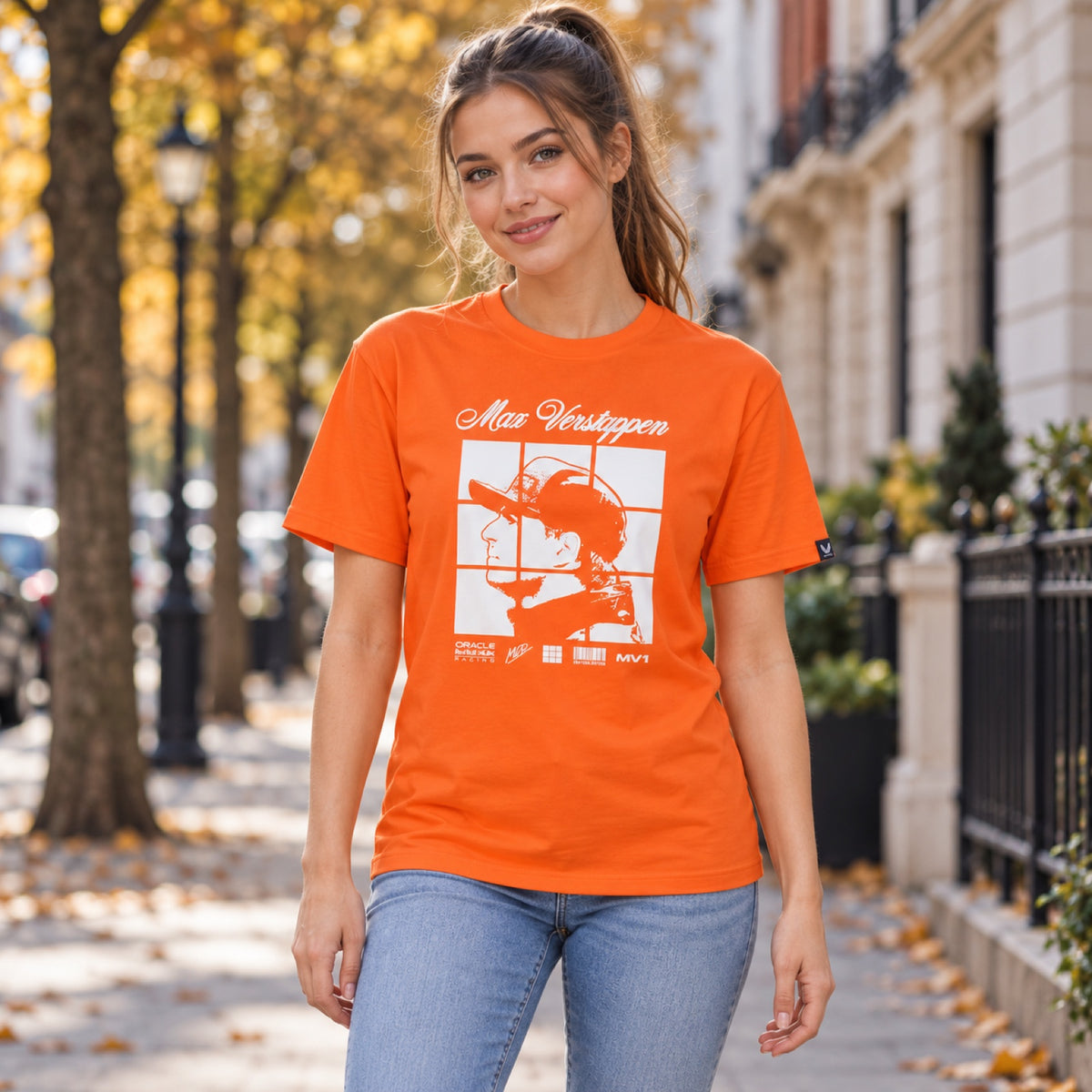 Oracle Red Bull Racing Max Verstappen MV1 T-Shirt – Orange – illustrative photo (AI)