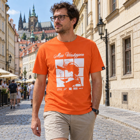 Oracle Red Bull Racing Max Verstappen MV1 T-Shirt – Orange – ilustrační foto (AI)