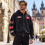 Mikina s kapucňou na zips Oracle Red Bull Racing NE LINEAR – čierna, oversized – ilustračné foto (AI)