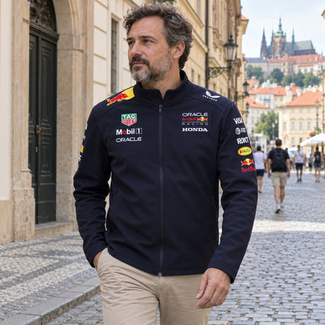 Oracle Red Bull Racing Team Softshell Jacket with Sponsor Logos – ilustrační foto (AI)
