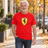 Voľnočasové tričko Scuderia Ferrari F1 s veľkým logom – červené – ilustračné foto (AI)