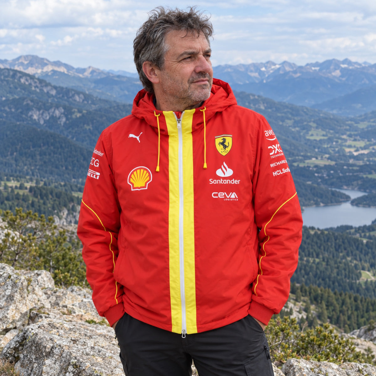 Tímová bunda Scuderia Ferrari F1 PRO – červená – ilustračné foto (AI)