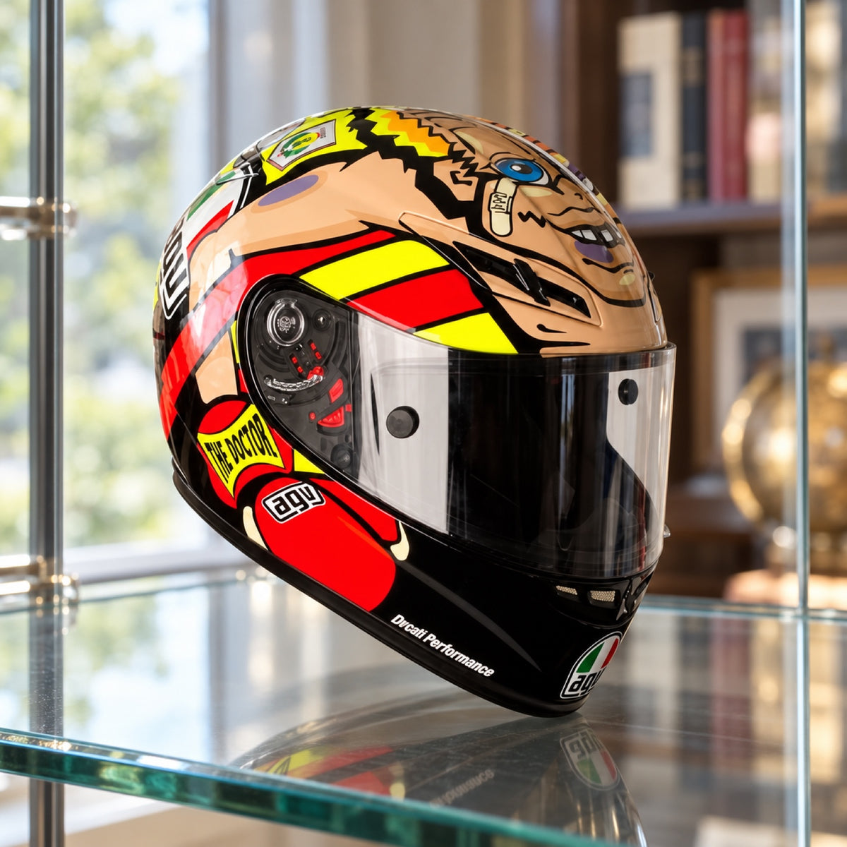 Model prilby Valentino Rossi MotoGP Misano 2012 – ilustračné foto (AI)