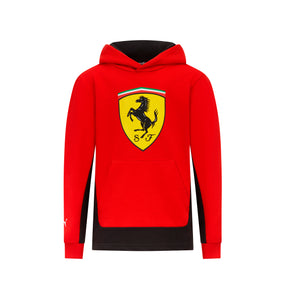 Scuderia Ferrari F1 detská voľnočasová mikina s veľkým logom červená - 128 CM