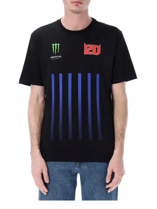 Tričko Fabio Quartararo Monster Energy Stripes čierne