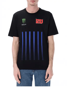 Tričko Fabio Quartararo Monster Energy Stripes čierne