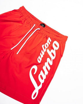 Lamborghini men's swim shorts red