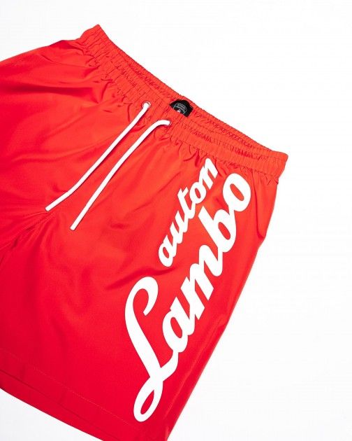 Lamborghini men's swim shorts red