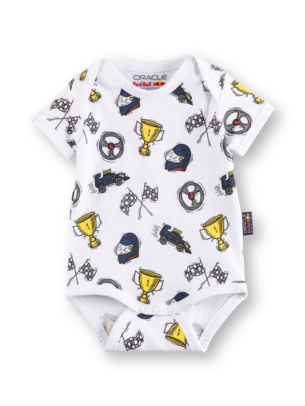 Oracle Red Bull Racing newborn baby bodysuit with RBR motif