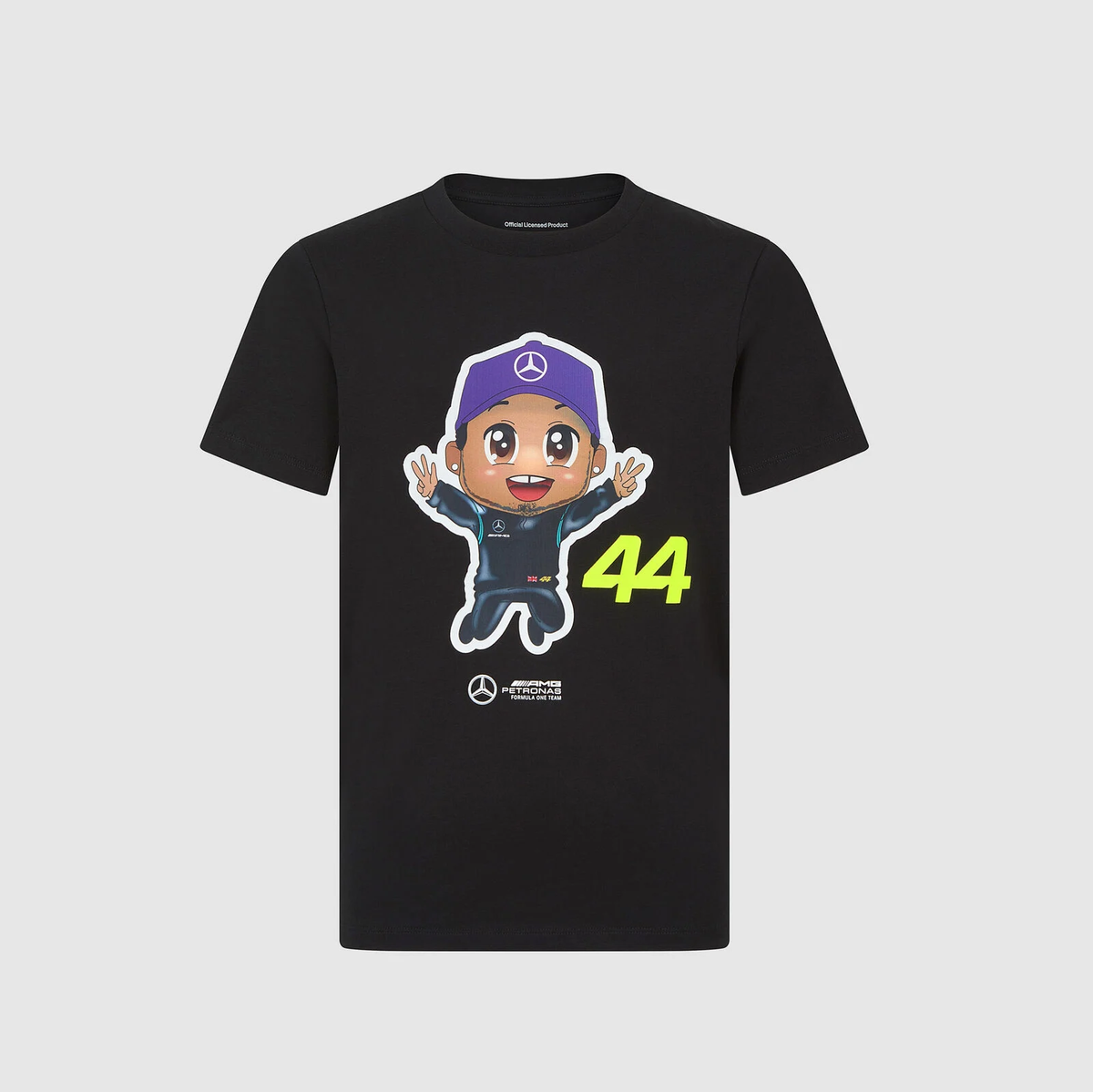 Detské tričko Lewis Hamilton - Mercedes AMG F1 čierne - 152 CM