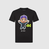 Detské tričko Lewis Hamilton - Mercedes AMG F1 čierne - 152 CM