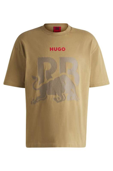 Voľnočasové tričko HUGO - Racing Bulls pieskové