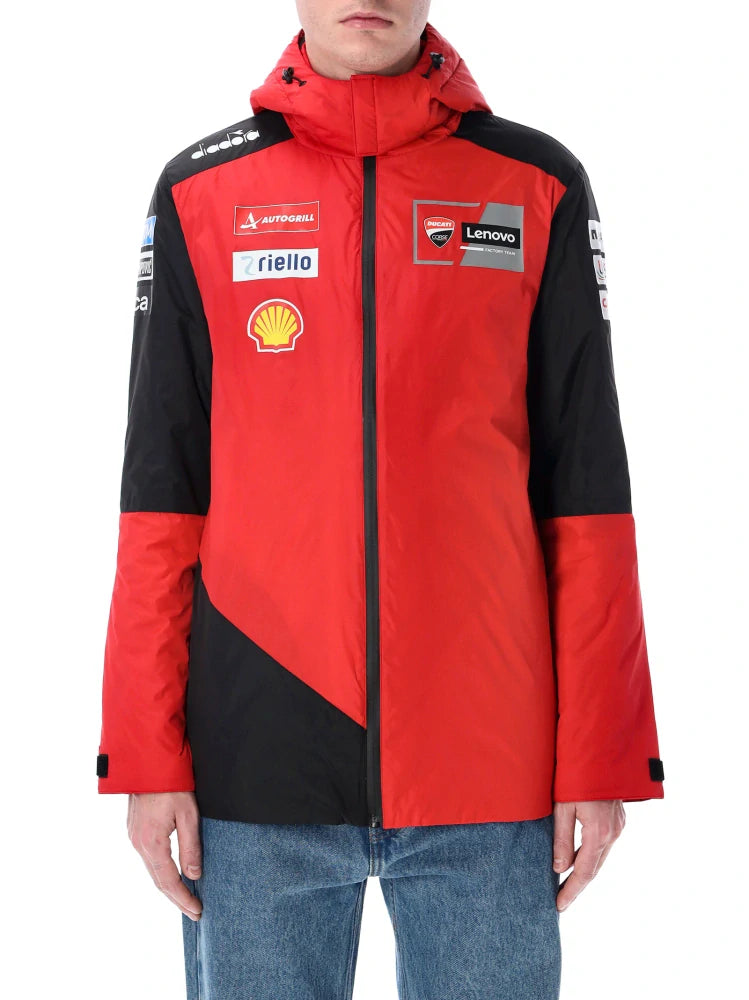 Ducati Lenovo Team Hooded Jacket with Sponsor Logos – Red
