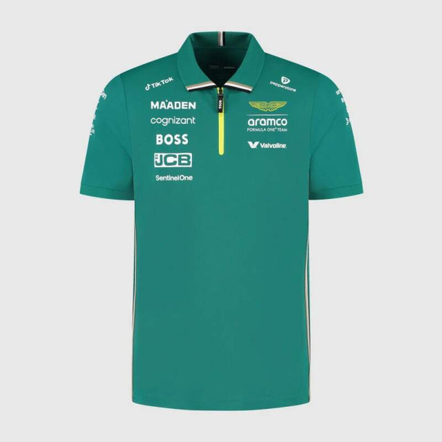 Tímová polokošeľa Aston Martin F1 Team s logami sponzorov