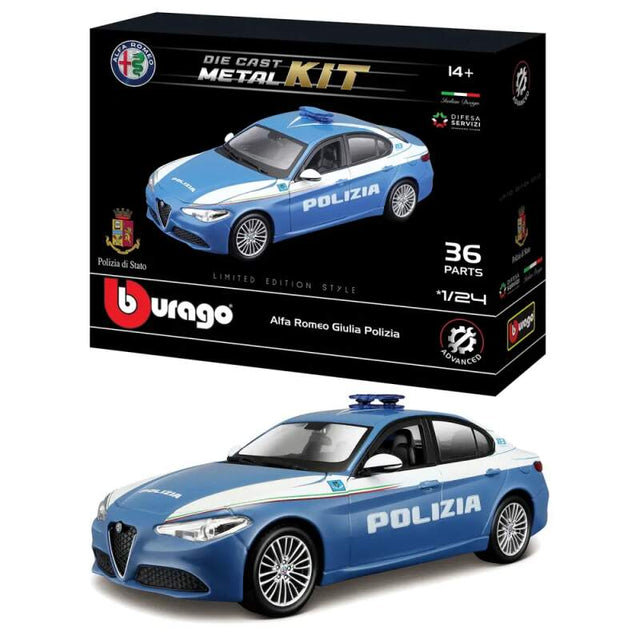 Model Bburago stavebnica Alfa Romeo Giulia Polizia