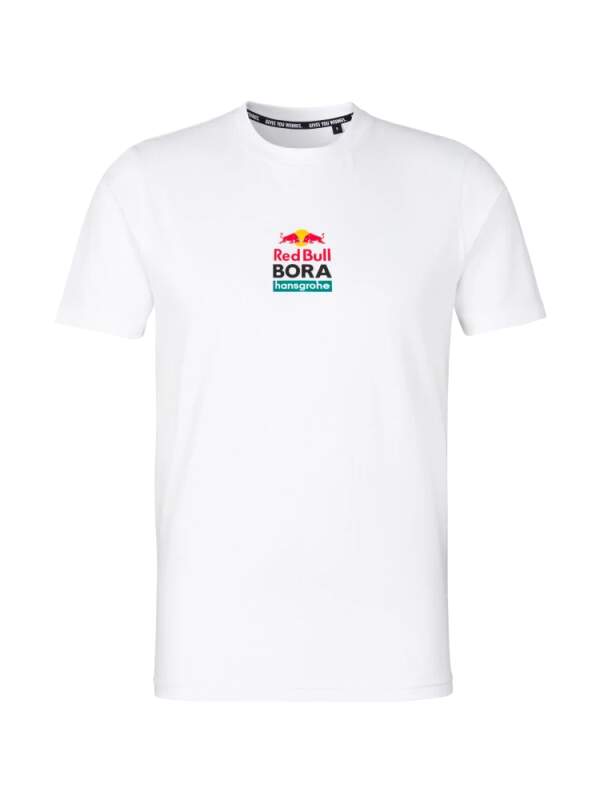 Fanúšikovské tričko Red Bull Bora Hansgrohe biele s logom