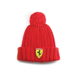 Ferrari kids' winter beanie with pompom and logo