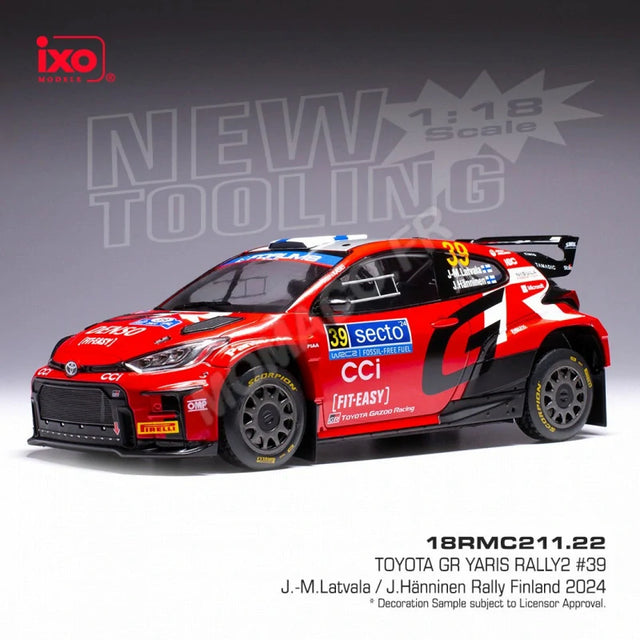 Ixo Toyota GR Yaris Rally2 #39 Latvala Model 1:18 – Rally Finland 2024