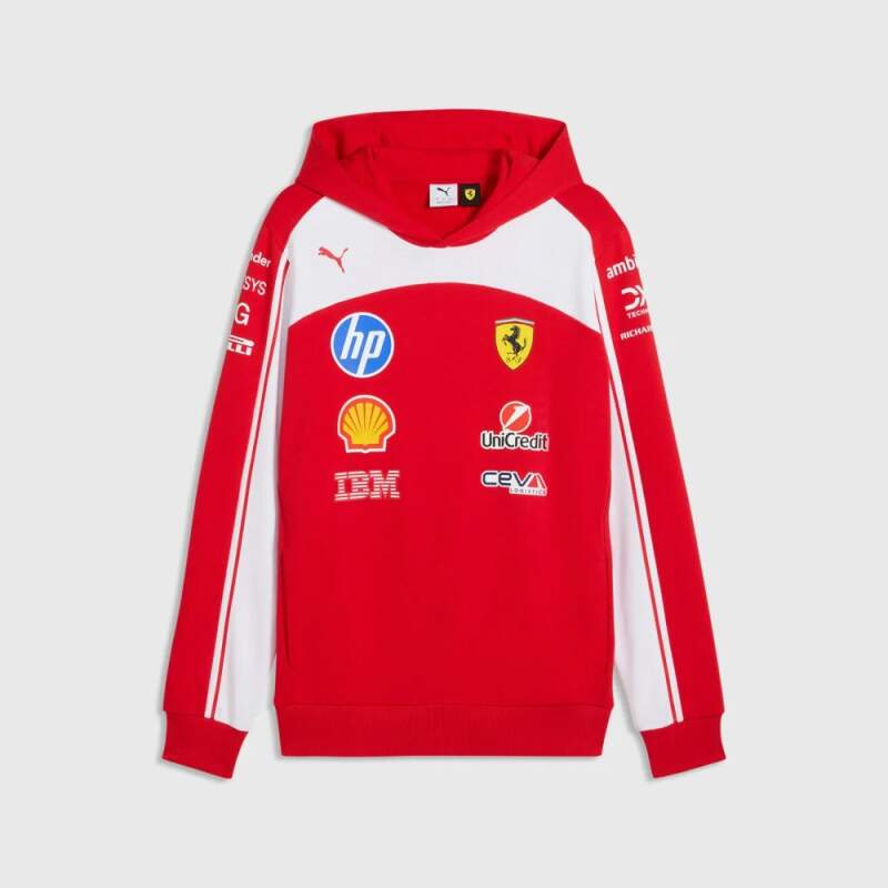 Mikina s kapucňou Scuderia Ferrari F1 x Puma s logami sponzorov - tímová edícia