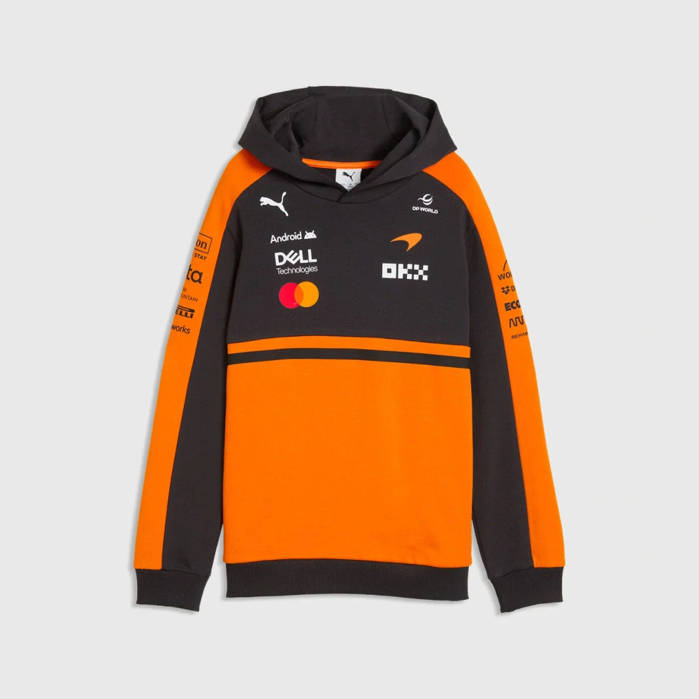 Detská mikina s kapucňou McLaren F1 Team 2026 – oranžovo-sivá