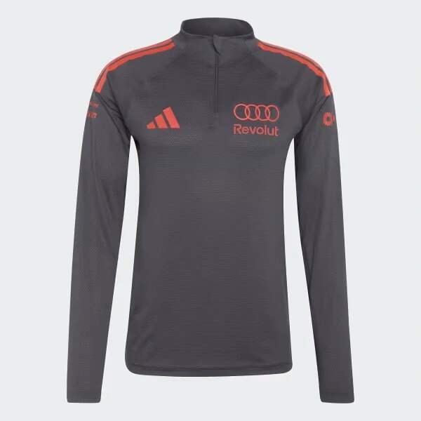 Športová mikina Audi Revolut F1 sivá s logami sponzorov x Adidas - tímová edícia