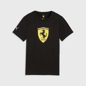 Detské tričko Scuderia Ferrari F1 x Puma s veľkým štítom – čierne