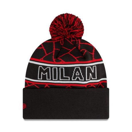 AC Milan vintage winter beanie black with pompom