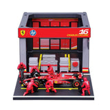 Bburago Scuderia Ferrari F1 1:43 model Charles Leclerc with pit garage
