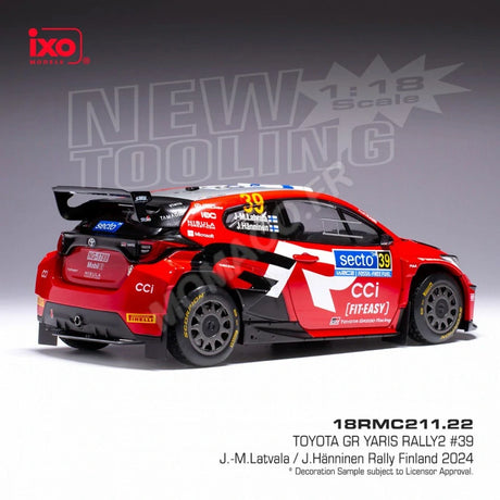 Ixo Toyota GR Yaris Rally2 #39 Latvala Model 1:18 – Rally Finland 2024