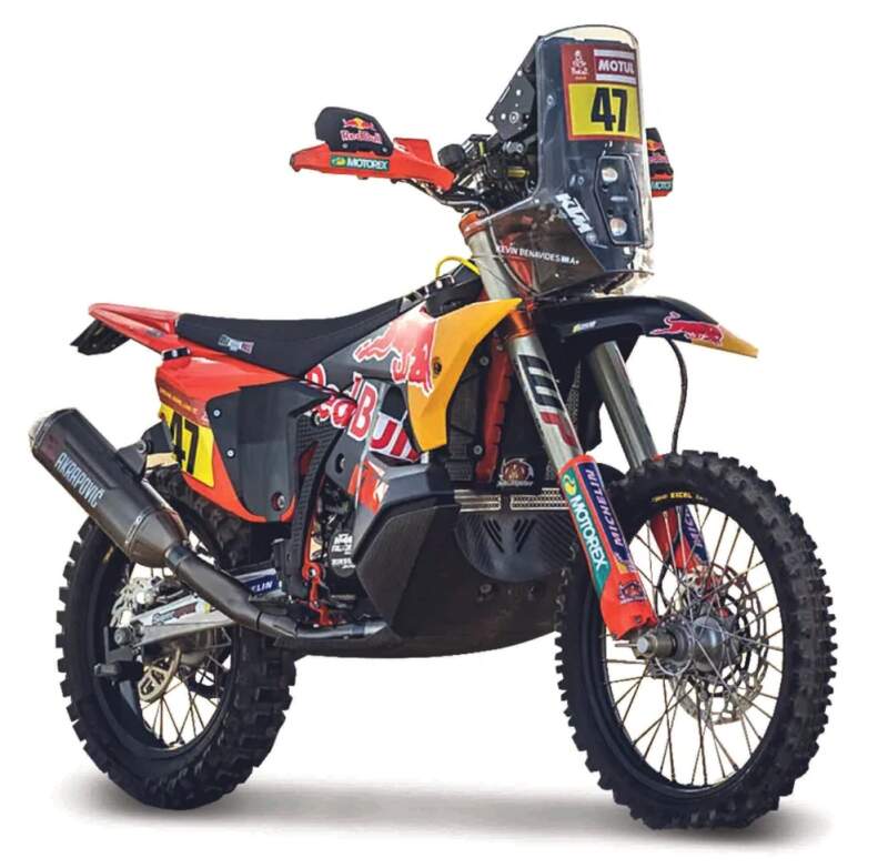 Model motocyklu Red Bull KTM 450 Rally Dakar 2024 Kevin Benavides nr.47