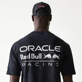 Voľnočasové tričko Oracle Red Bull Racing NE LINEAR čierne - oversize
