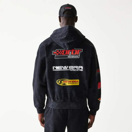 Mikina na zips Oracle Red Bull Racing NE LINEAR čierna - oversize