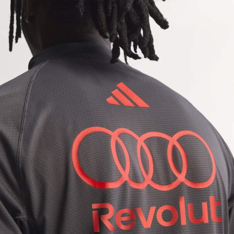 Športová mikina Audi Revolut F1 sivá s logami sponzorov x Adidas - tímová edícia