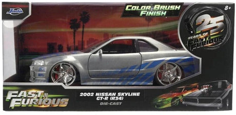 Model Jada Fast & Furious Brian's Nissan Skyline GT-R (R34) 1:24 – 25th Anniversary Silver