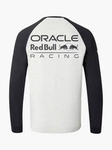 Klasické tímové tričko s dlhým rukávom Oracle Red Bull Racing so sponzorskými logami – sivé