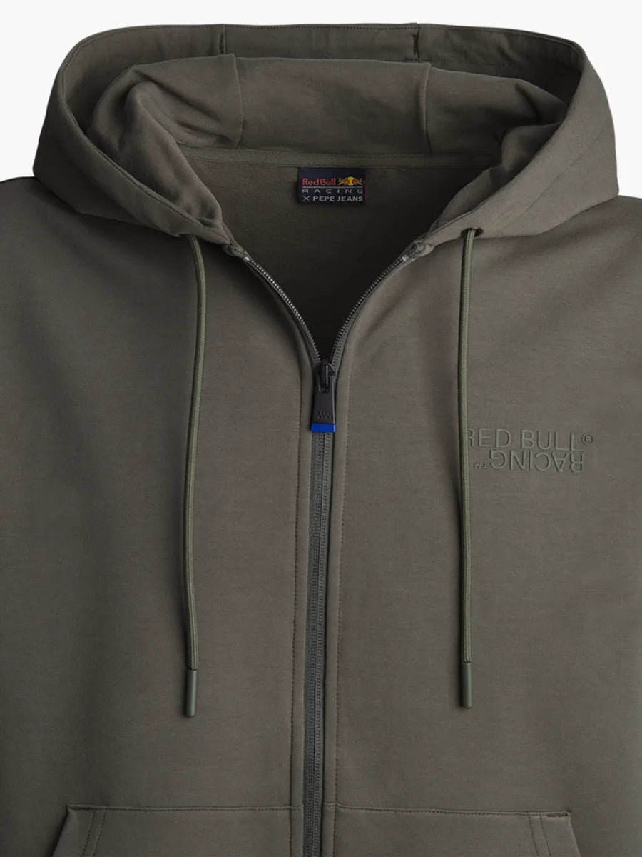 Mikina s kapucňou Pepe Jeans - Red Bull Racing tmavozelená