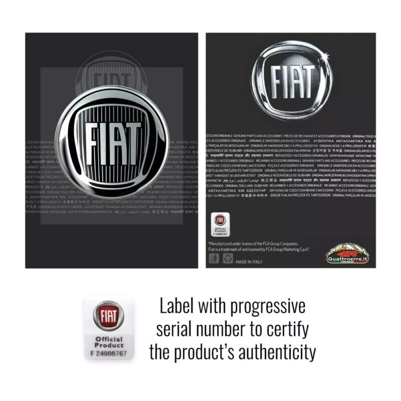 Fiat logo samolepka 3D čierna 58mm