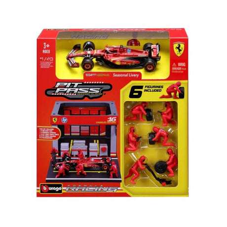 Model Bburago Scuderia Ferrari F1 1:43 Charles Leclerc s modelom boxu