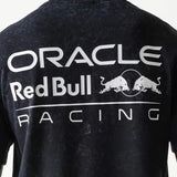 Voľnočasové tričko Oracle Red Bull Racing NE LINEAR čierne - oversize