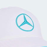 Biela šiltovka George Russell Mercedes AMG Petronas F1 x Adidas - tímová edícia